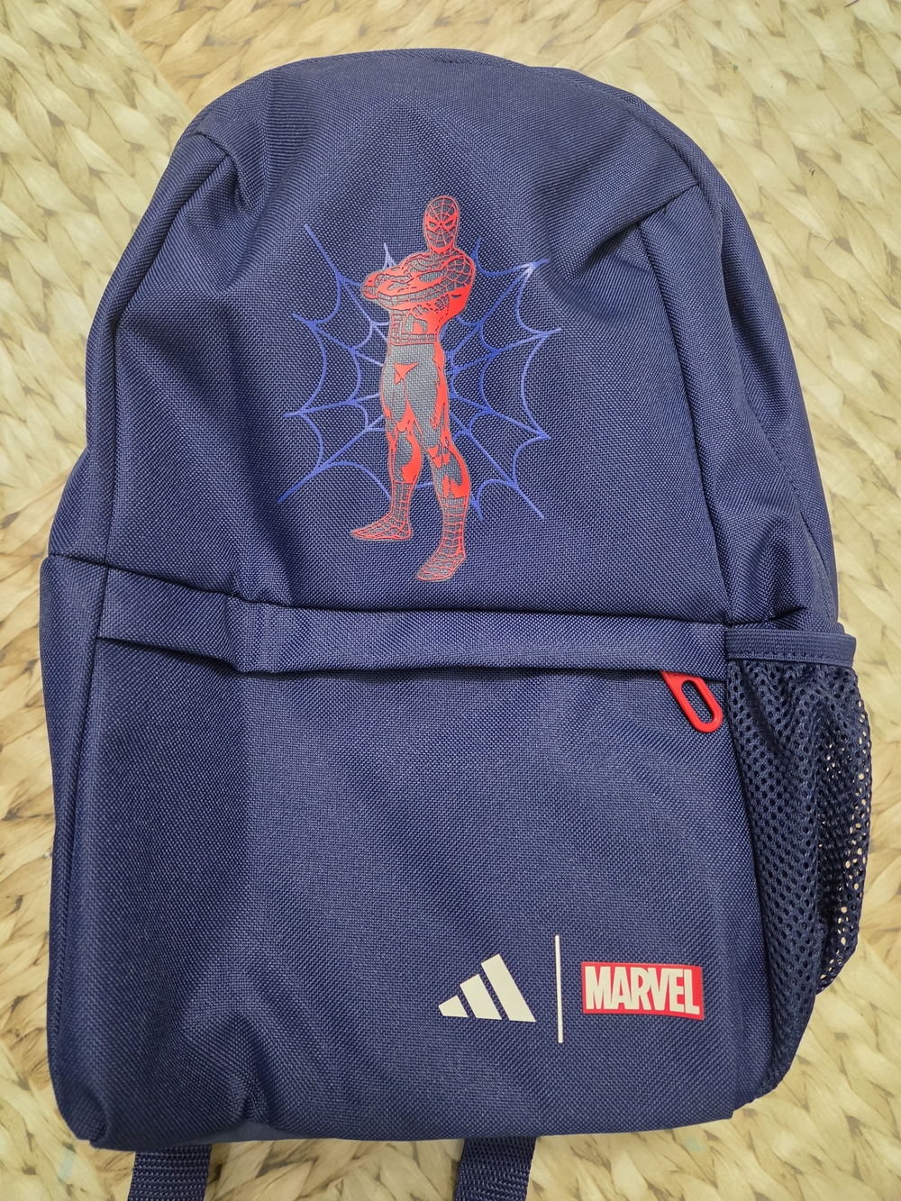 adidas Kids Navy Backpack with Red Spider-Man Graphic